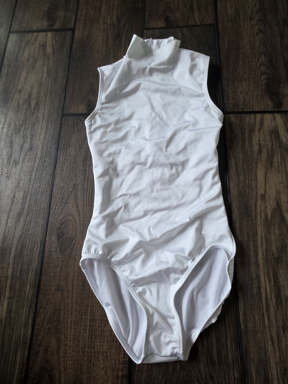 Weissman White Sleeveless High-Neck Kids One-Piece